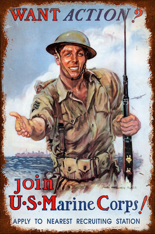 Usmc Action 12 X 18