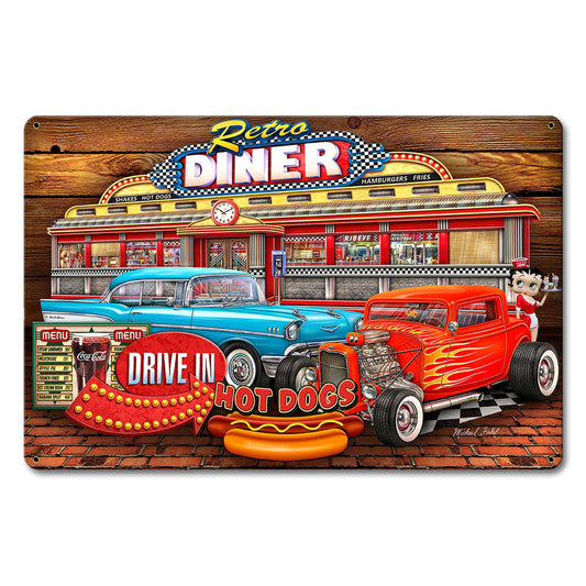 Diner Woodgrain 18 x 12