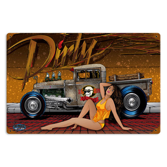 Dirty Vintage Style Metal Sign 18 x 12