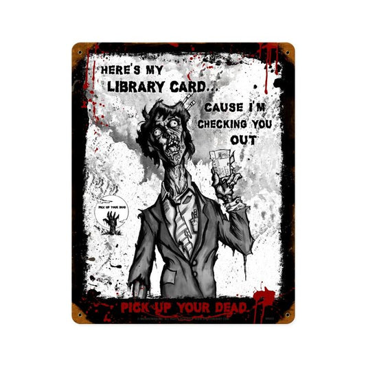 Zombie Library Card 12 x 15