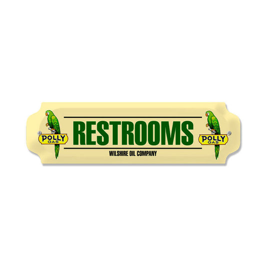 Polly Gas Restrooms Vintage Style Metal Sign 12 x 3
