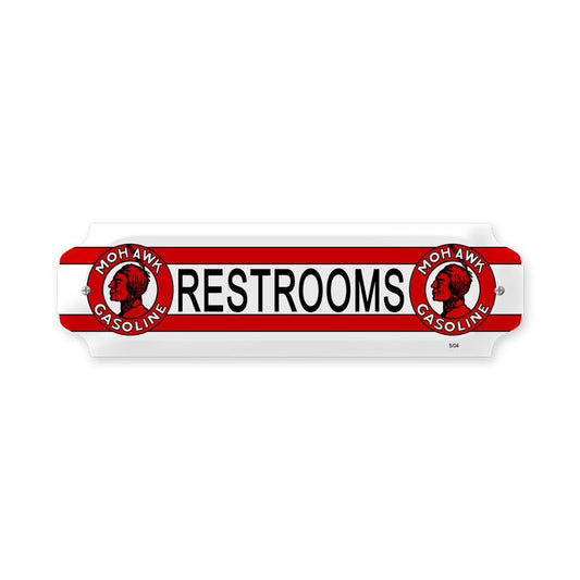 Mohawk Restrooms Vintage Style Metal Sign 12 x 3