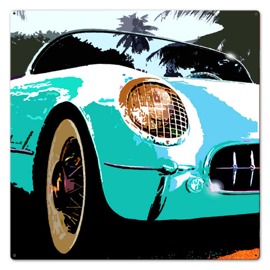 Corvette Sq Blue 24 x 24