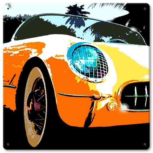 Corvette Sq Yellow 12 x 12