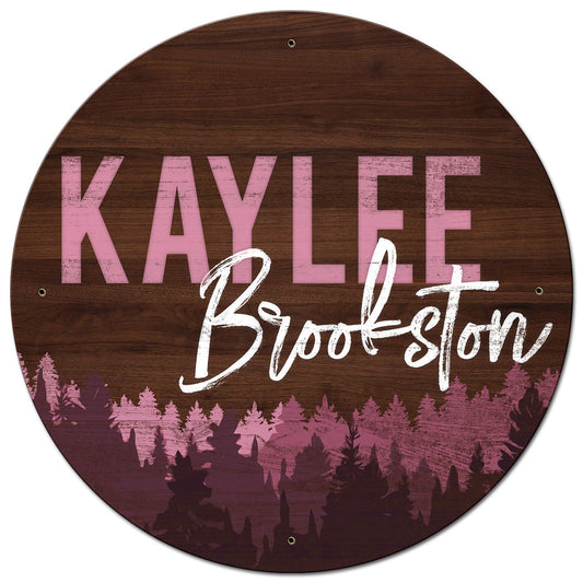 Nursery Pink Round Personalized 28 x 28