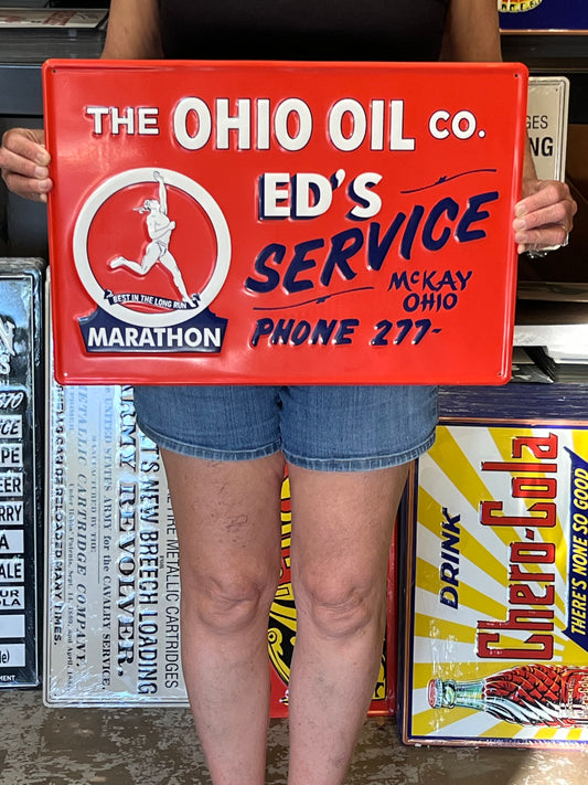Marathon Gas Ohio Oil Vintage Style Metal Sign