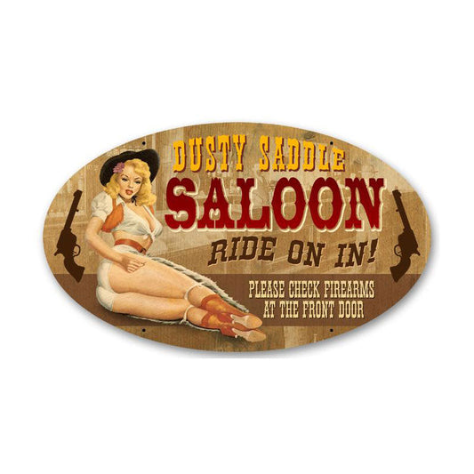 Dusty Saddle Vintage Style Metal Sign 14 x 24