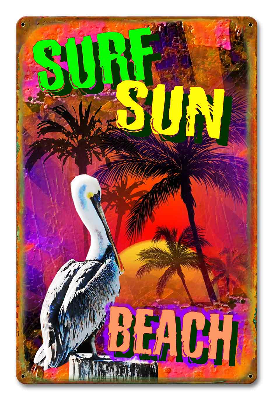 Surf Sun Beach 12 x 18