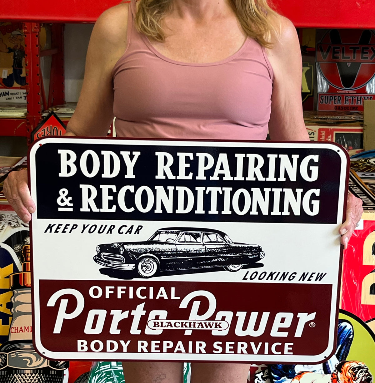 Body Repair Service Vintage Style Metal Sign