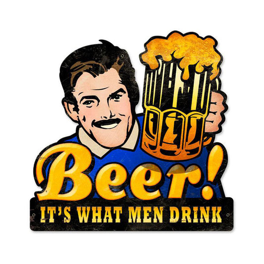 Men Drink Beer 16 x 16