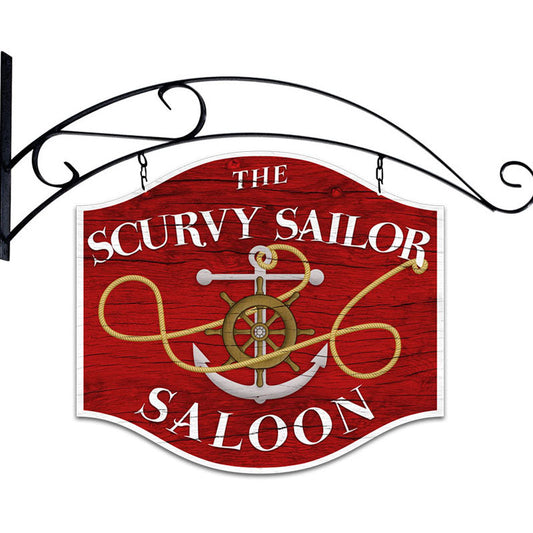 Scurvy Sailor Double Sided W/Hanger 18 x 12