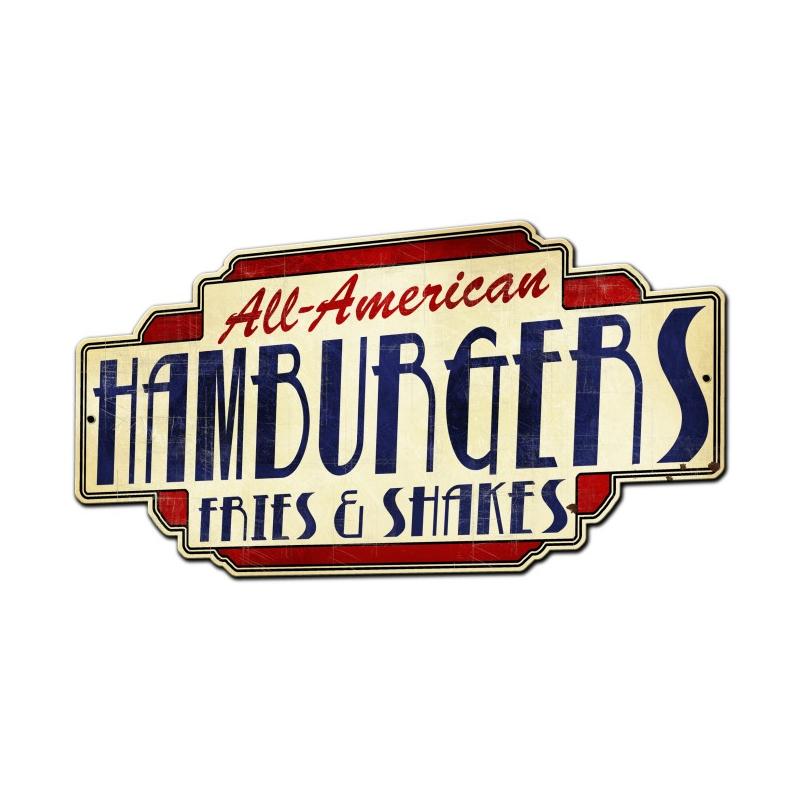 All American Hamburgers Fries & Shakes 28 x 15