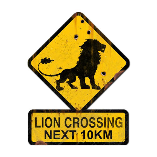 Lion Crossing Next 10 Km 25 x 20