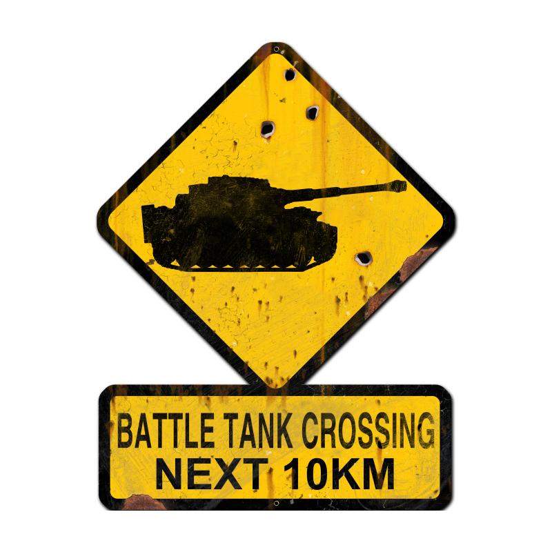 Battle Tank Crossing Next 10 Km 25 x 20