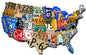 License Plate Usa Map 10 x 6