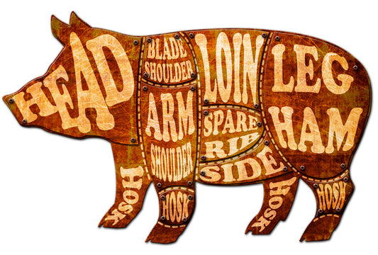 3-D Pig Meat Chart 24 x 14