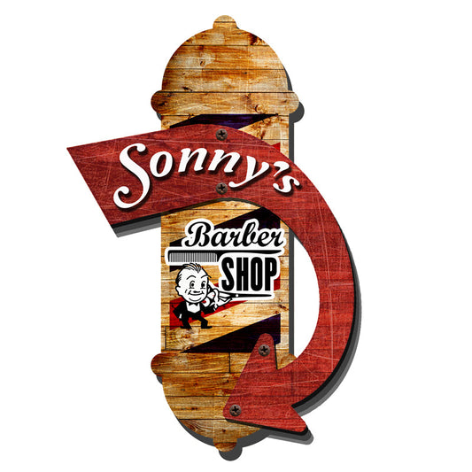 3-D Barber Shop Personalized 22 x 16