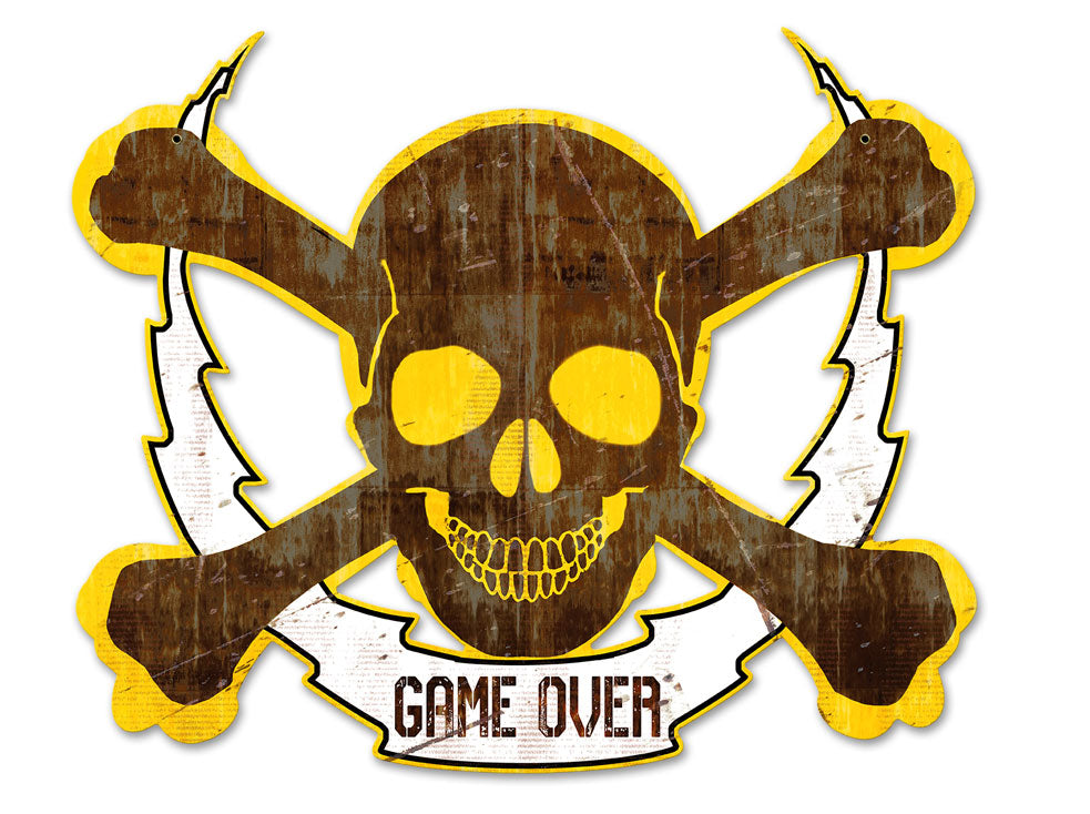 Skull Bolt Game Over 19 x 16