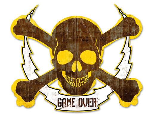 Skull Bolt Game Over 19 x 16