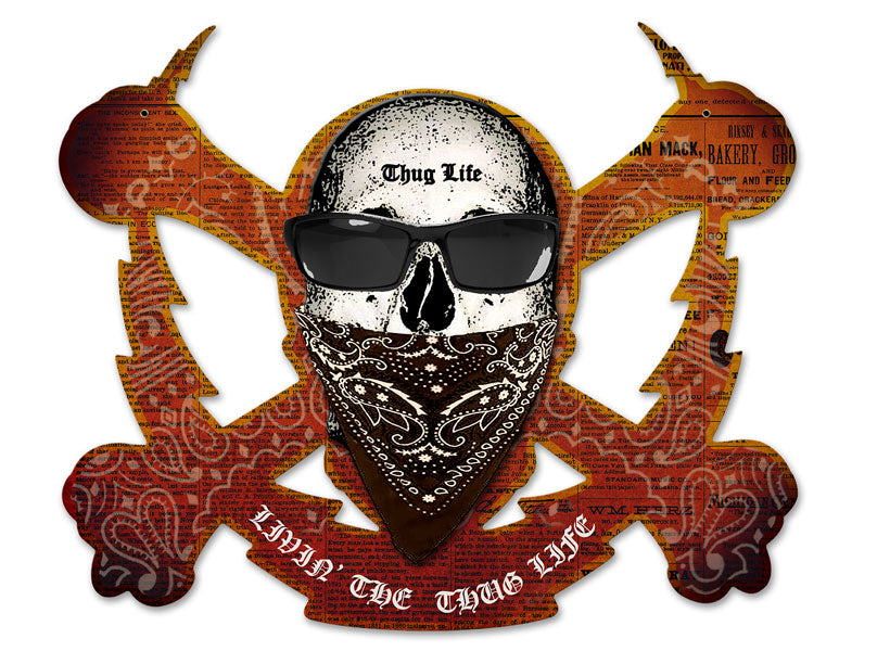 Skull Bolt Livin The Thug Life 19 x 16