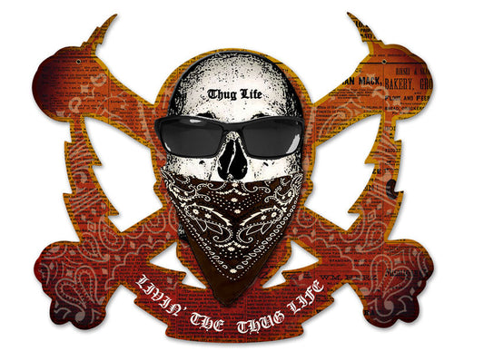 Skull Bolt Livin The Thug Life 19 x 16