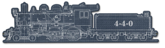 Train Blue Print 4-4-0 25 x 6