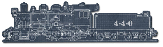 Train Blue Print 4-4-0 32 x 8