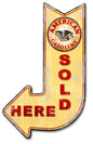 American Gasoline Sold Here Arrow 15 x 24