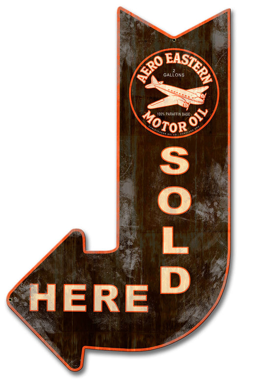Aero Eastern Sold Here Arrow 15 x 24