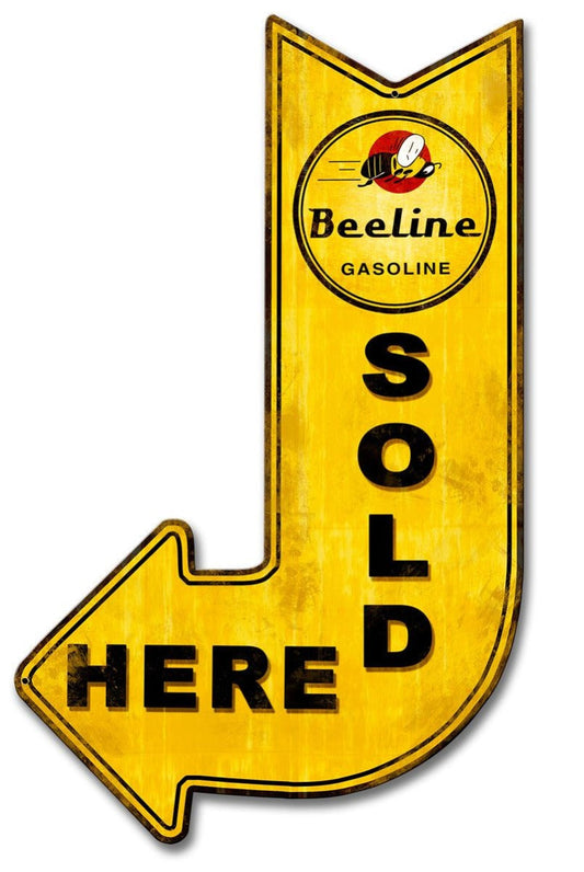 Beeline Gasoline Sold Here Arrow 15 x 24