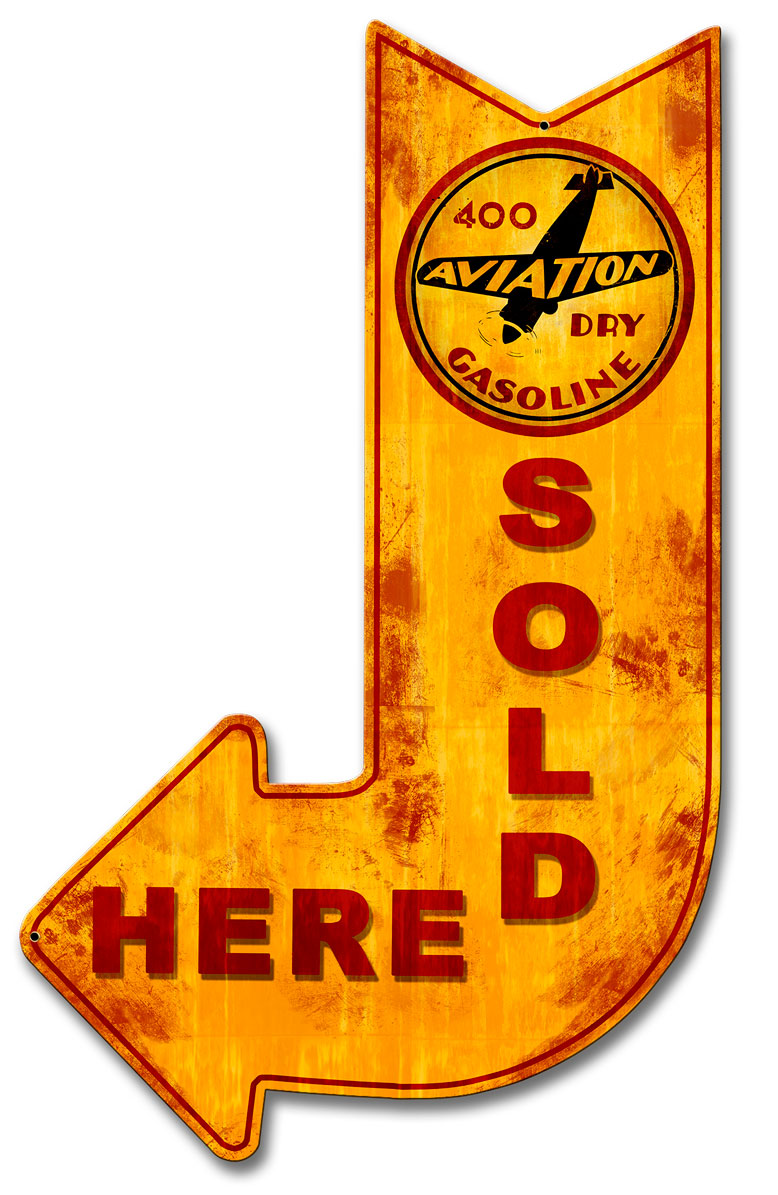 400 Aviation Dry Sold Here Arrow 15 x 24