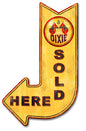 Dixie Gasoline Sold Here Arrow 15 x 24