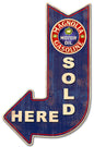 Magnolia Gasoline Sold Here Arrow 15 x 24