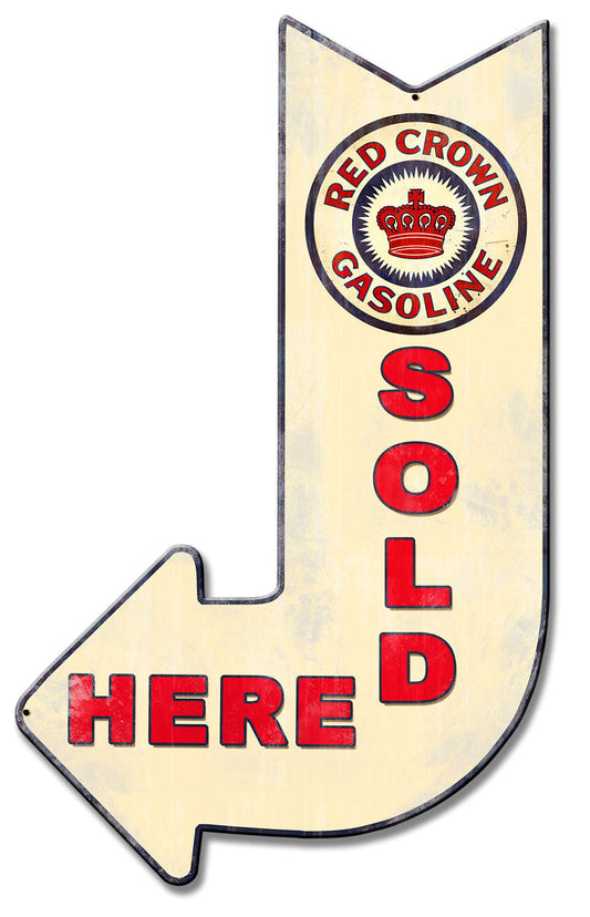 Red Crown Sold Here Arrow 15 x 24