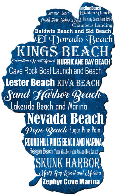 Lake Tahoe Beaches 11 x 18