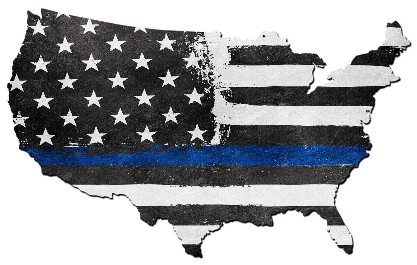 Usa Map Thin Blue Line 25 x 16