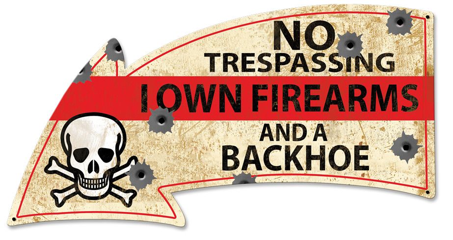 No Trespassing Arrow 26 x 14