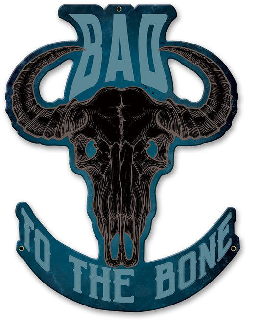 Bad To The Bone Blue 14 x 19