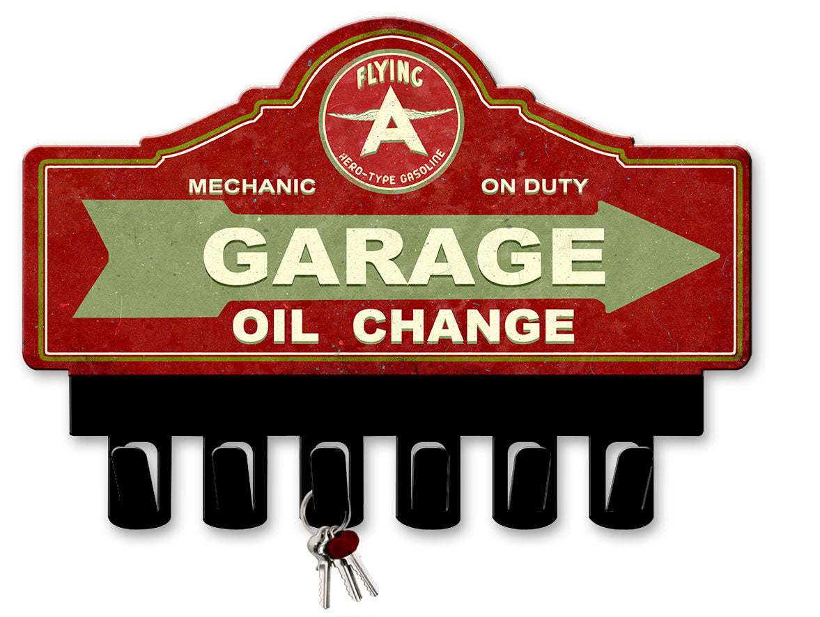 Green Flying A Gasoline Key Hanger 14 x 10