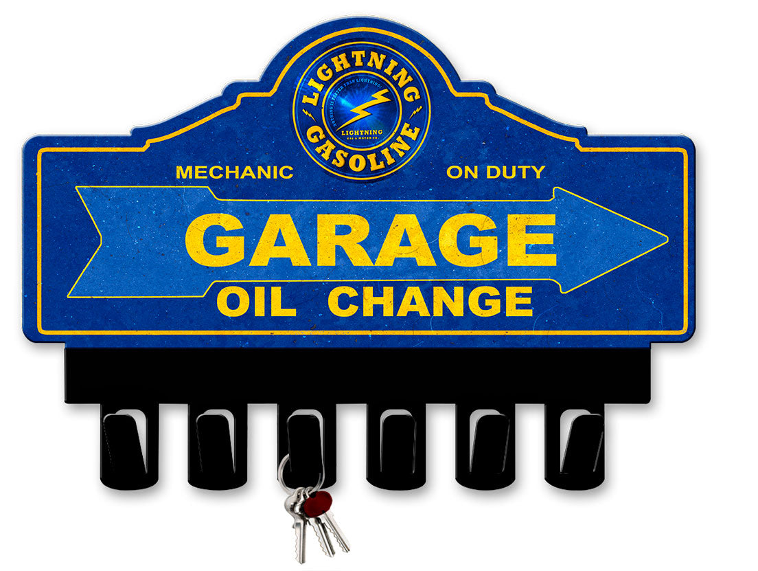 Lightning Gasoline Key Hanger 14 x 10