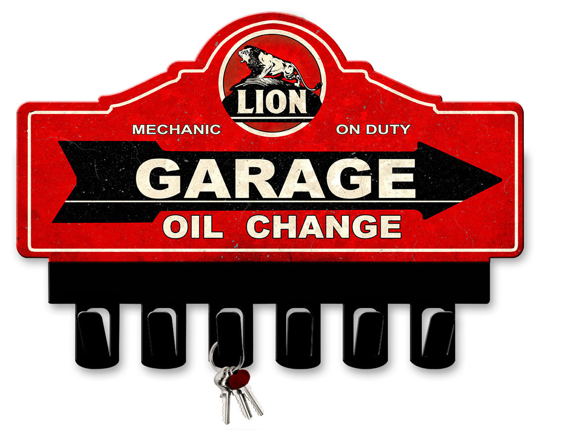 Lion Gasoline Key Hanger 14 x 10