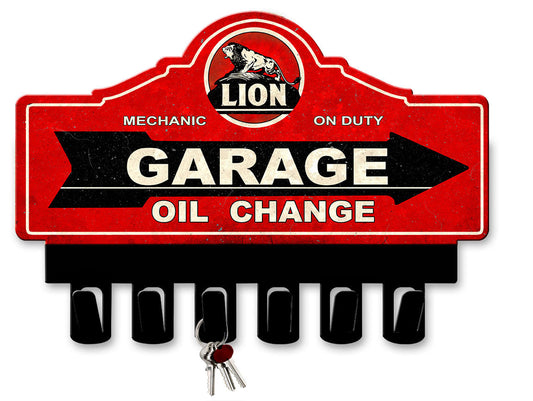Lion Gasoline Key Hanger 14 x 10