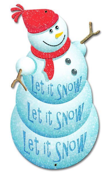 Let It Snow Snowman 12 x 20