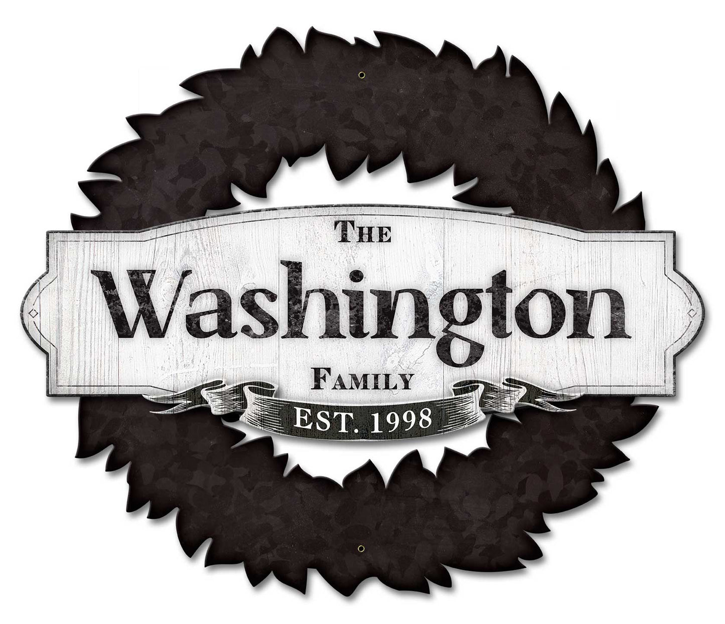3-D Family Name Wreath Personalized 22 x 18