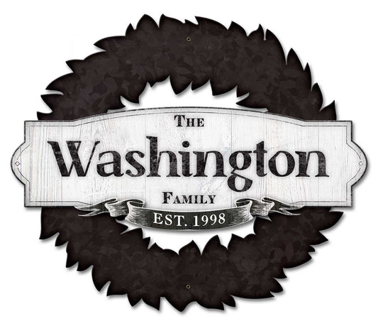 3-D Family Name Wreath Personalized 22 x 18