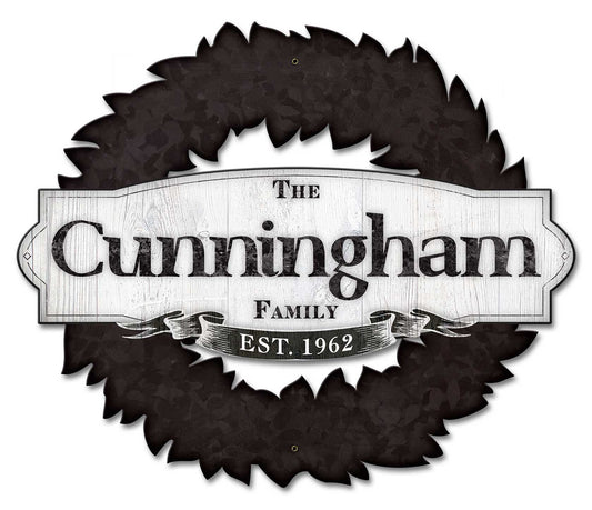 Family Name Wreath Personalized 22 x 18