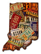 Indiana License Plates 10 x 13