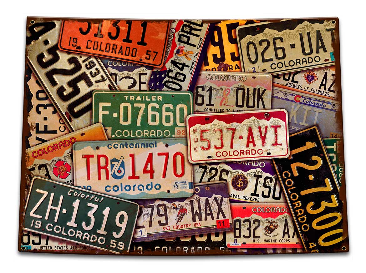Colorado License Plates 15 x 11