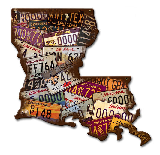 Louisiana License Plates 13 x 13