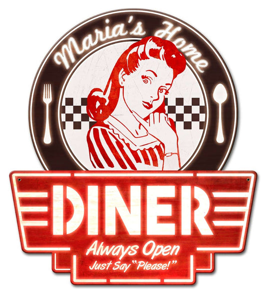 Mom'S Home Diner Personalized 15 x 17